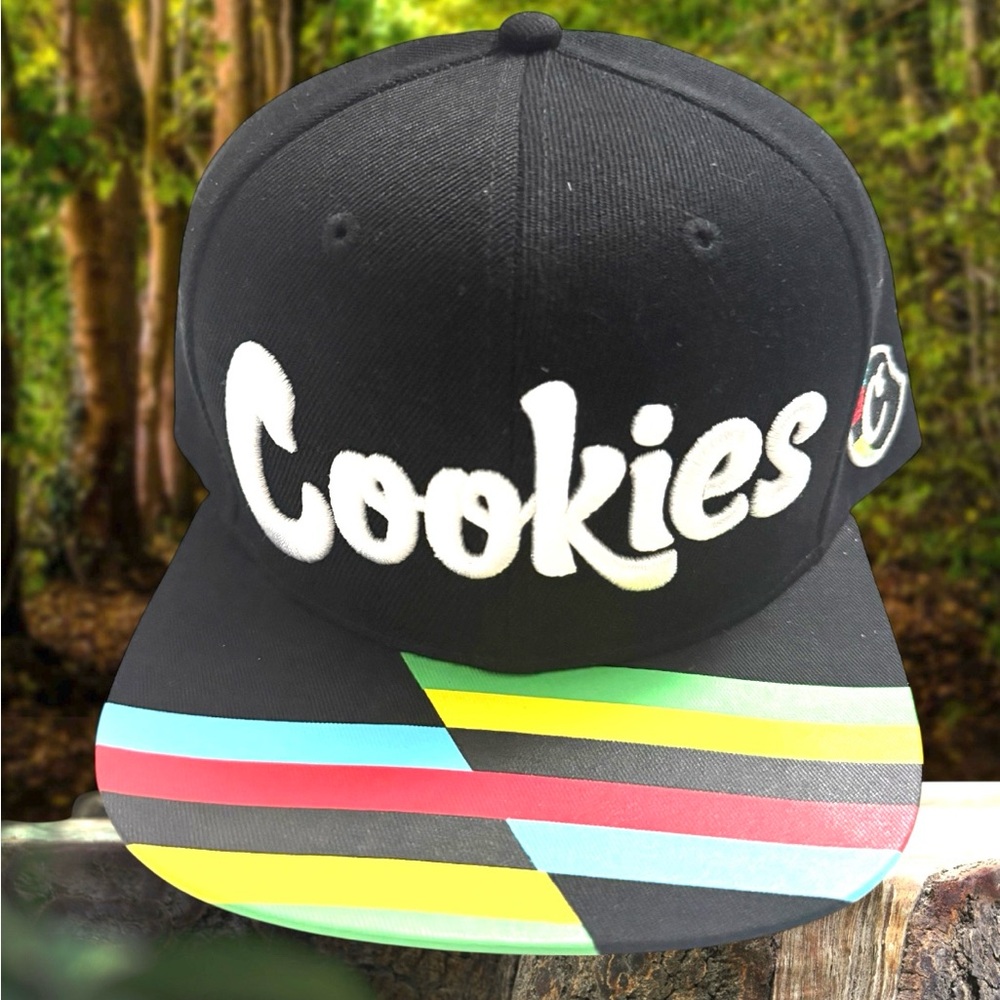Cookies Snapback: Tour De Fire Black Multi Color Brim Embroidered Logo NWT